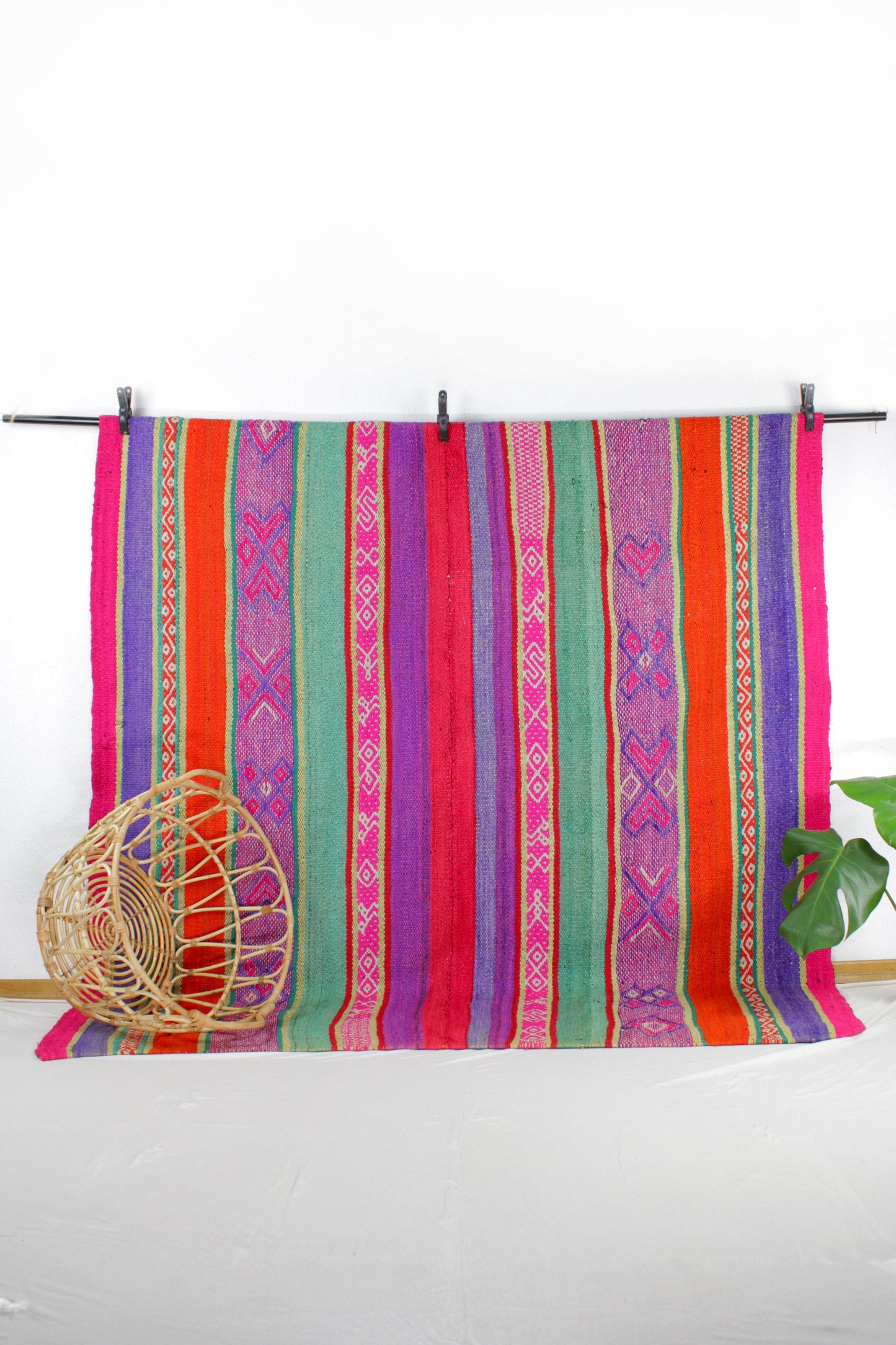 vintage frazada teppich handgewebt aus peru