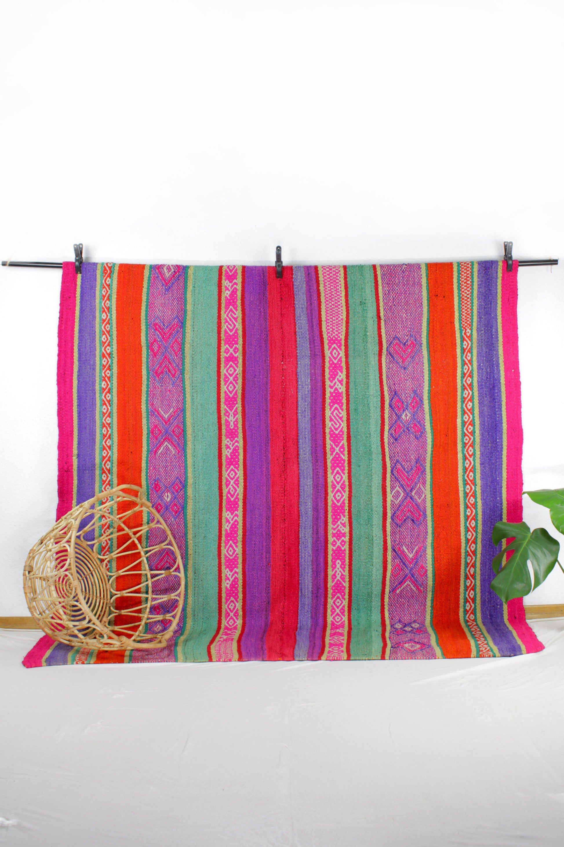 vintage frazada teppich handgewebt aus peru