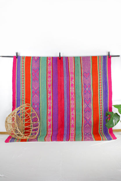 vintage frazada teppich handgewebt aus peru
