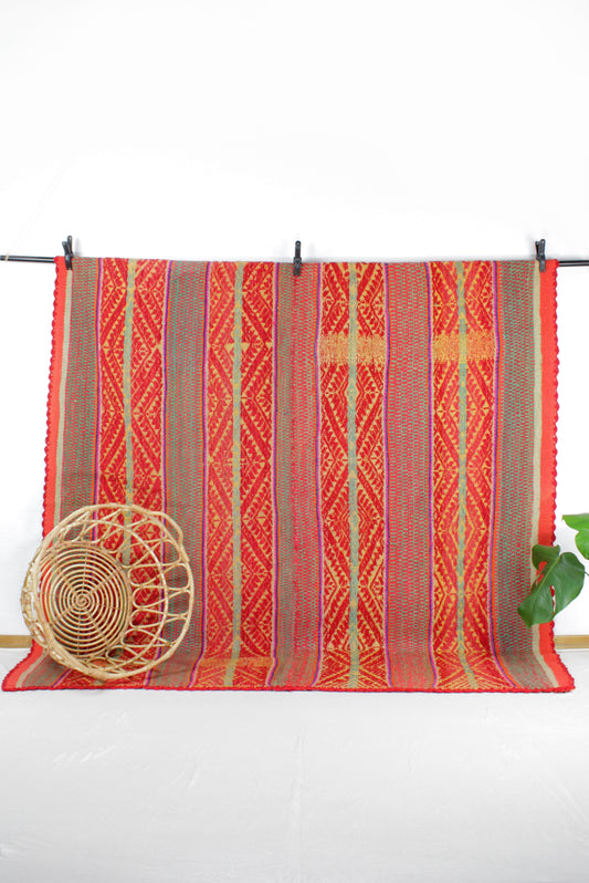 vintage frazada teppich handgewebt aus peru