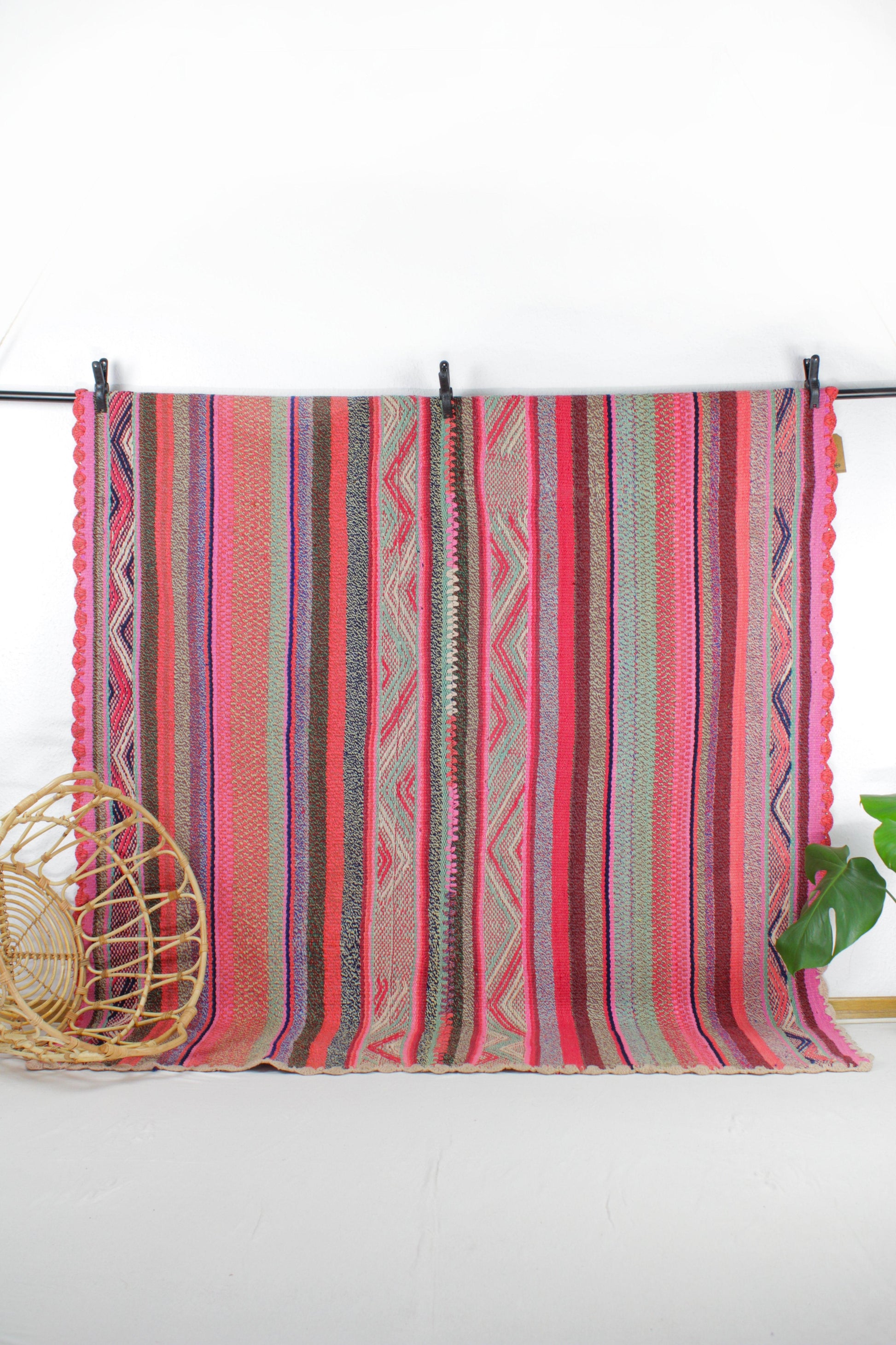 vintage frazada teppich handgewebt aus peru