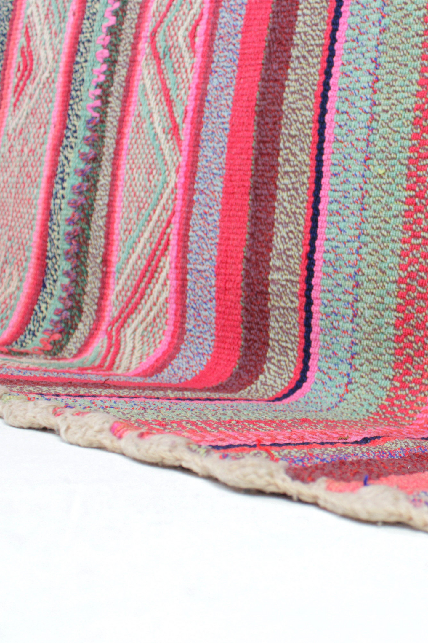 Vintage Frazada Teppich 170x158 handgewebt aus Peru