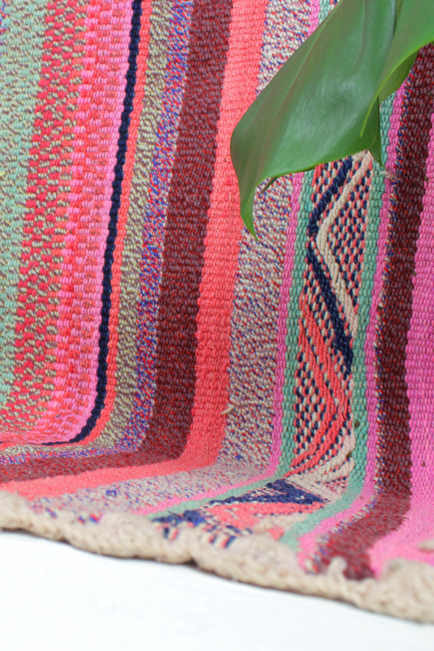 Vintage Frazada Teppich 170x158 handgewebt aus Peru