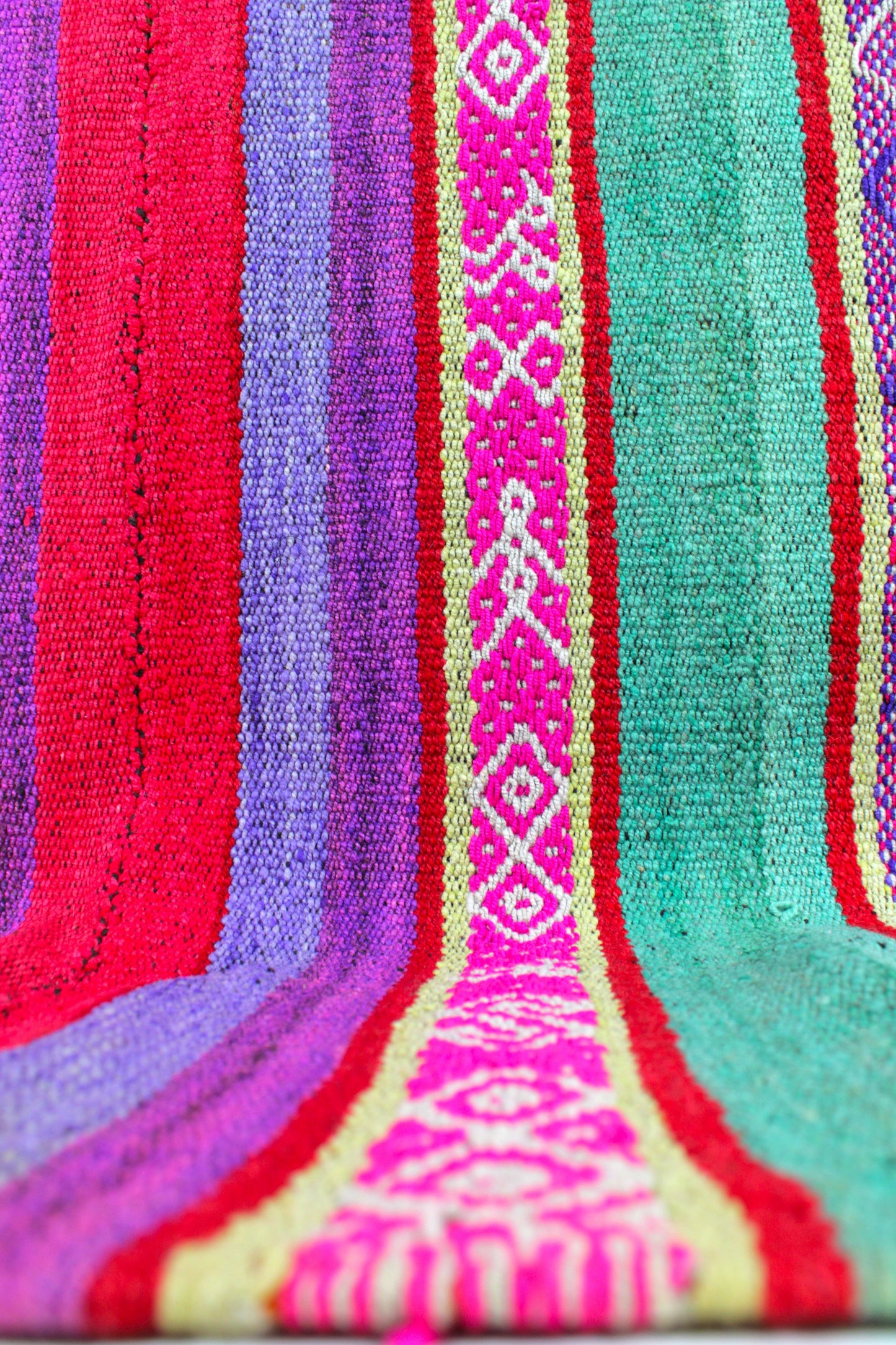 vintage frazada teppich handgewebt aus peru